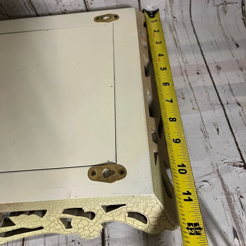 Rose Mirror Crackled Finish Wall Mirror or Tray Vintage 12 x16 inch mirror